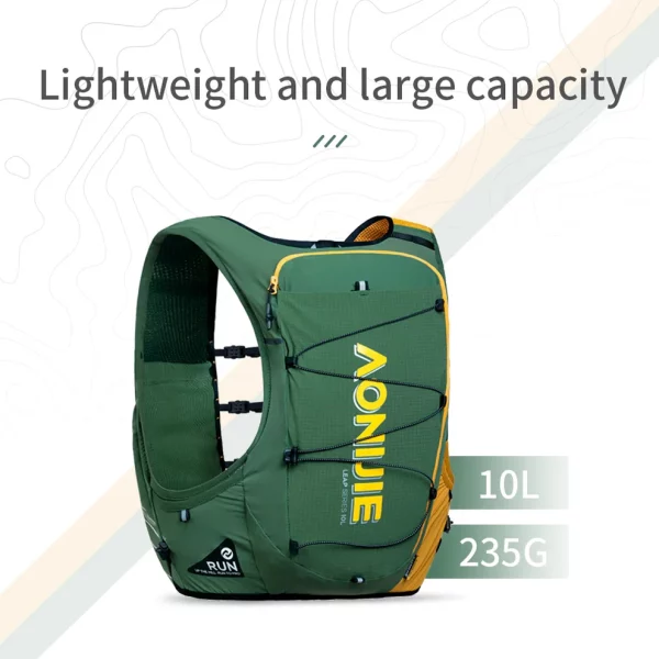 Mochila Trail Running Verde 10 litros AONIJIE - Imagen 5