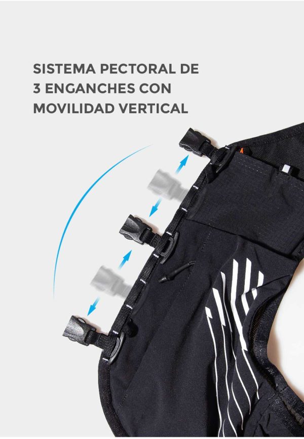 Mochila Trail Running 10 Lts Aonijie Negra con Blanco - Imagen 5